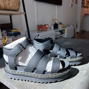 Dr. Martens Blair Hydro Leather Strap Sandals, Black Doc Marten Sandals